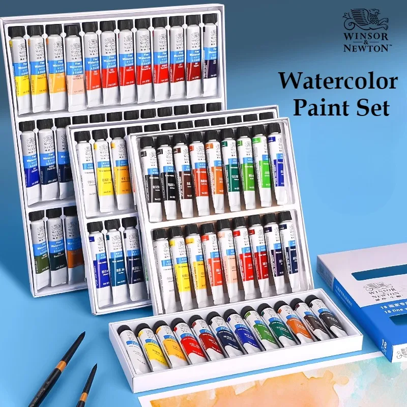 Фото Winsor & Newton 36 цветов Профессиональный набор акварельных красок Пигмент 10 мл Акварельные краски Товары для рисования для художников №1