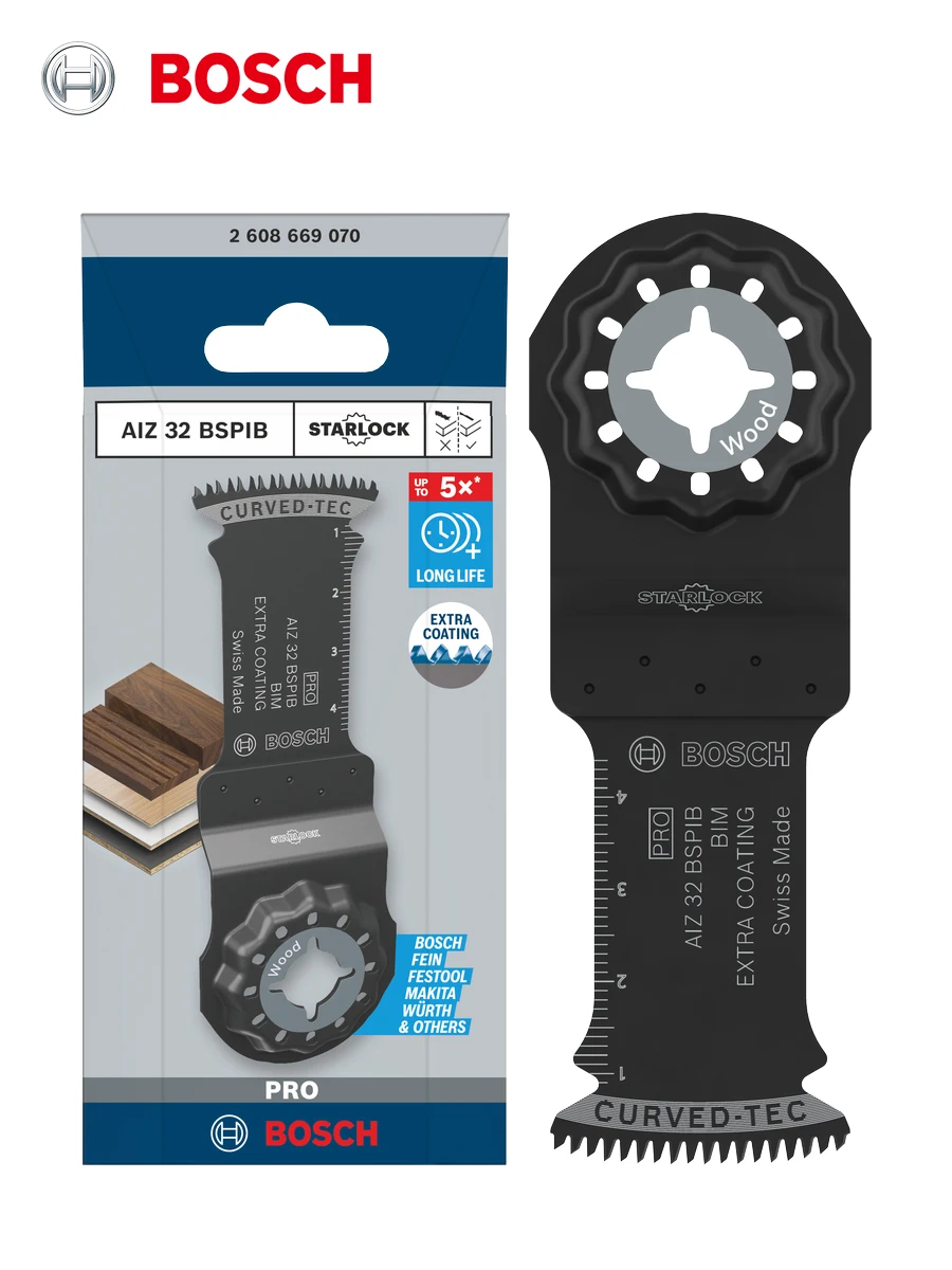 

Аксессуары Bosch Starlock Professional Aiz 32 Bspib Пильное полотно для вставки твердой древесины 32X50 мм