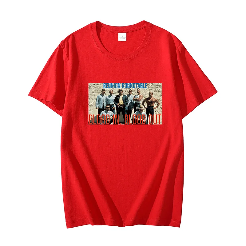 

La Onda Blood In Blood Out Vatos Locos Harajuku graphic t shirts Cotton oversize t-shirts O-neck T-shirt Summer Men's clothing