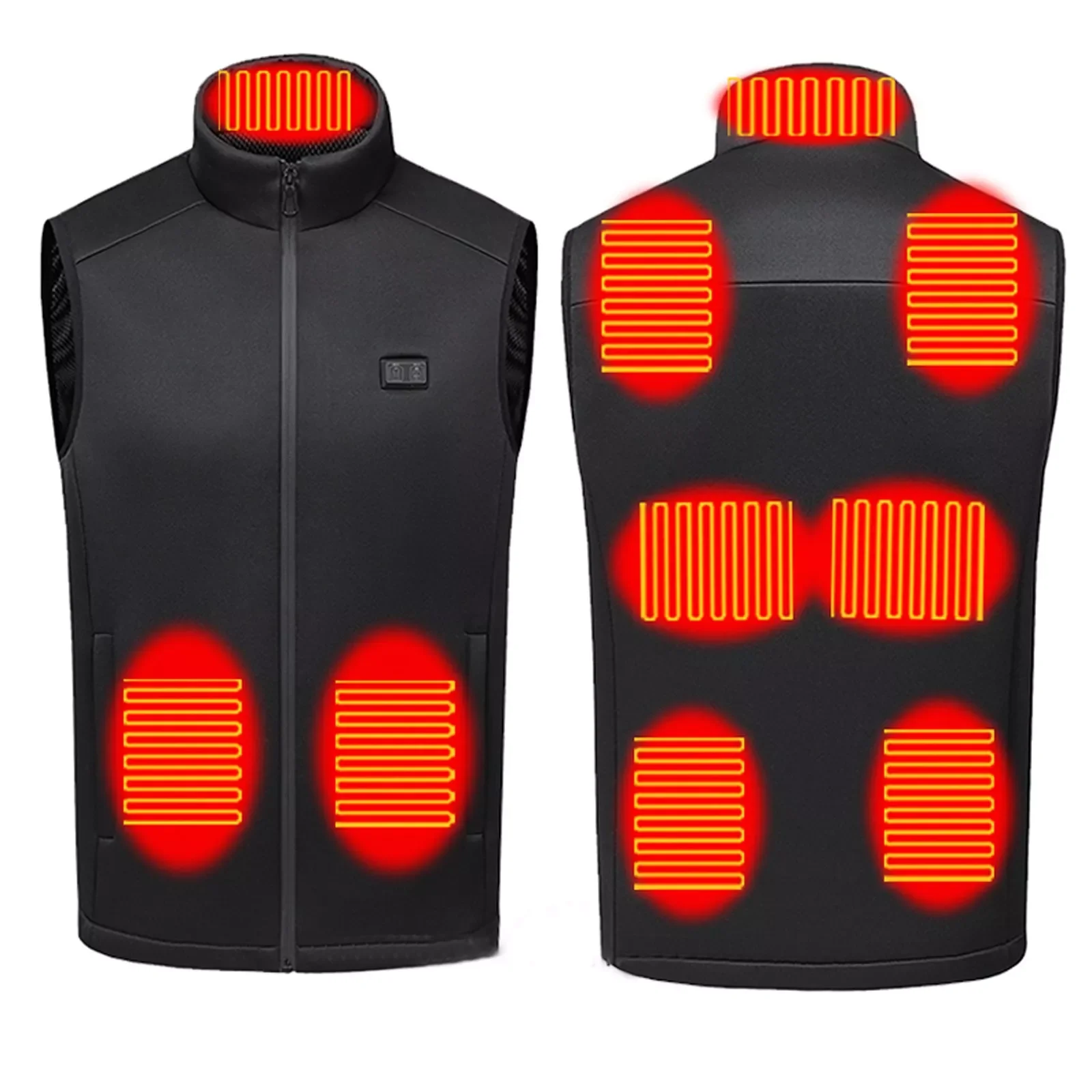 

NEW IN 9 Area Men Heated Winter Womens Warm Vest Thermal Waistcoat Fish Hiking Outdoor Camping Infrared USB Heated Vest Jacket