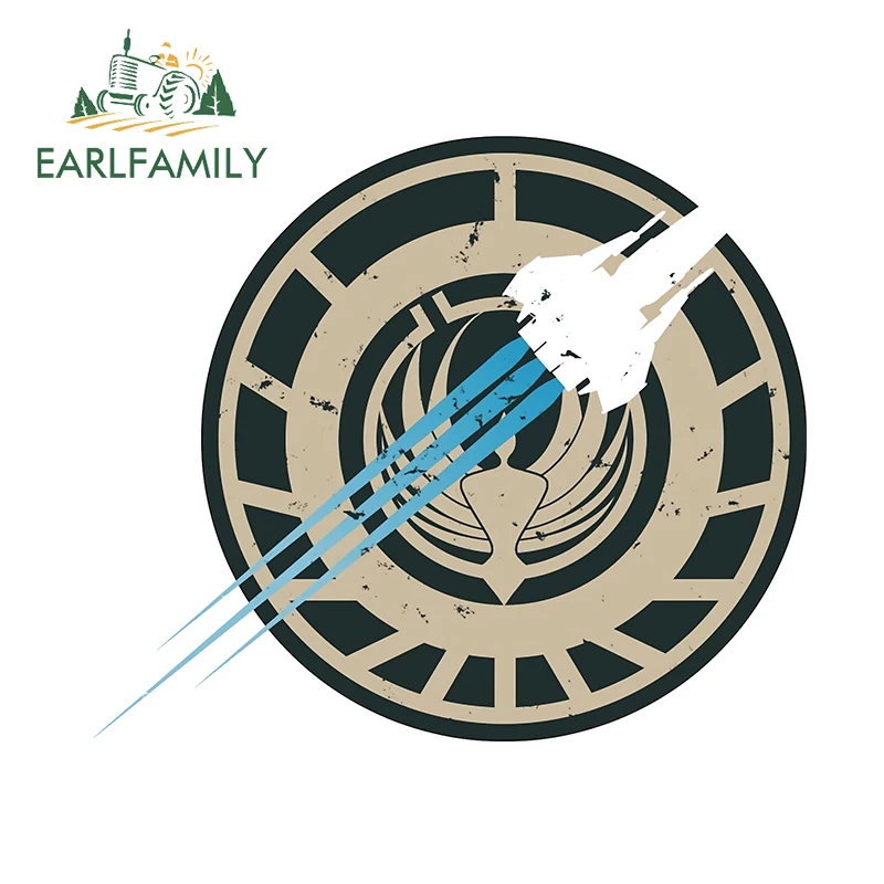 

EARLFAMILY 13 см x 11,1 см для Battlestar галактика автомобильные наклейки Солнцезащитный оригинальный креативный водонепроницаемый стикер бампер авто...