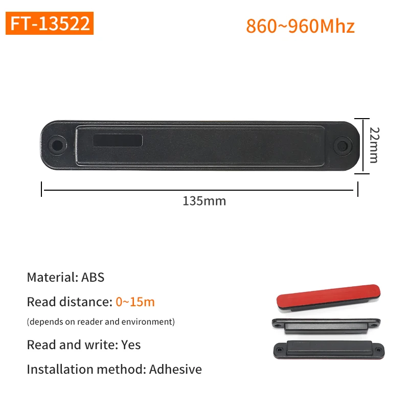 

10 шт., UHF RFID-метка дальнего действия, UHF RFID-метка, ABS, антиметаллическая бирка, пассивные RFID-метки для металлических поверхностей