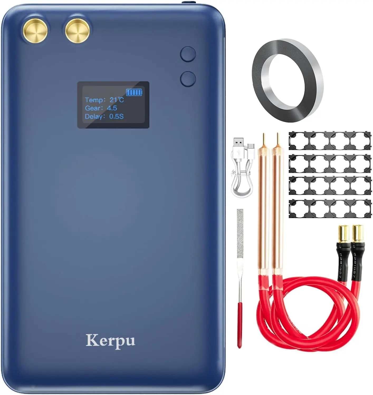 

Kerpu 5000mAh Upgraded LCD Screen Rechargeable Welder, Adjustable 80 Gears Portable Mini Welder, Type-C Intput Welder for 18