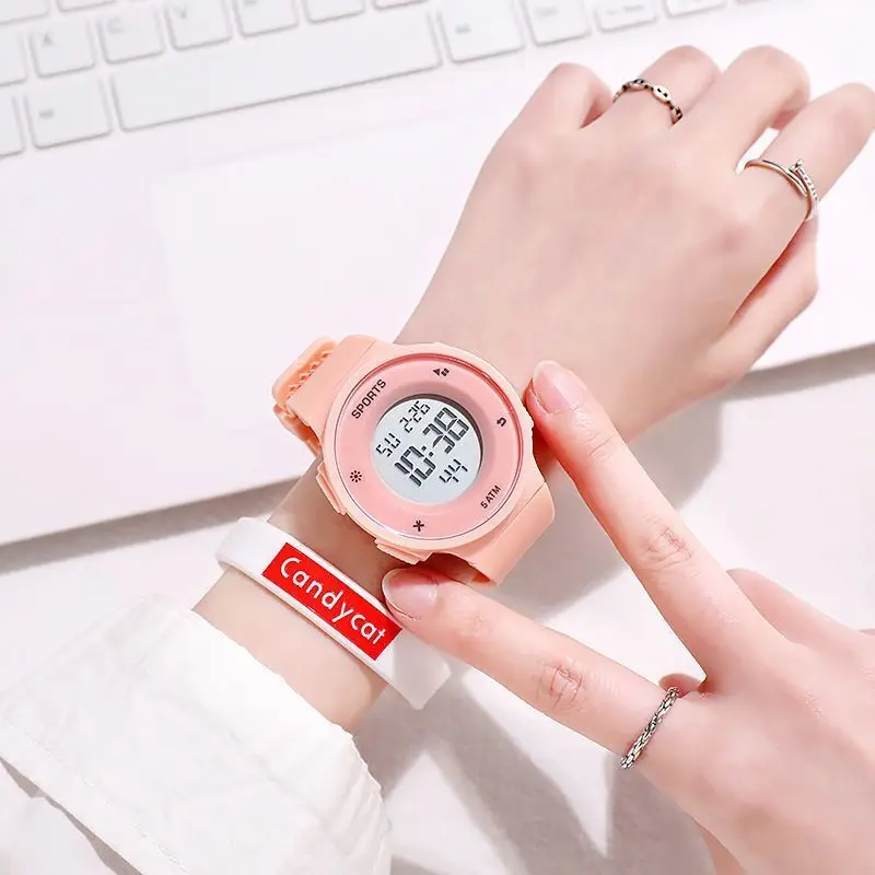 Модные электронные мужские и женские часы водонепроницаемые светящиеся ручные