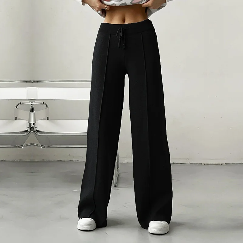 

Брюки женские трикотажные с широкими штанинами, на осень/зиму