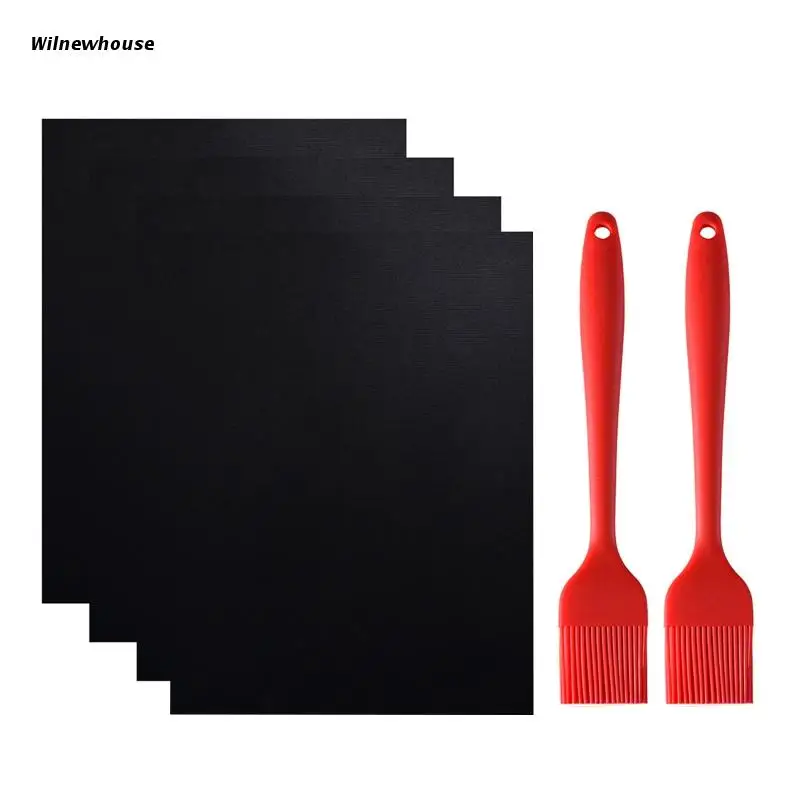 

6 шт./упаковка, коврики для гриля, из стекловолокна