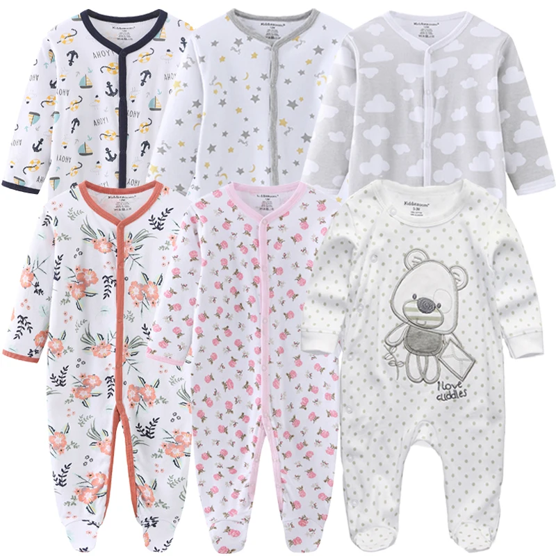

0-12Months Baby Rompers Newborn Girls&Boys 100%Cotton Clothes of Long Sheeve 1/2/3Piece Infant Clothing Pajamas Overalls Cheap