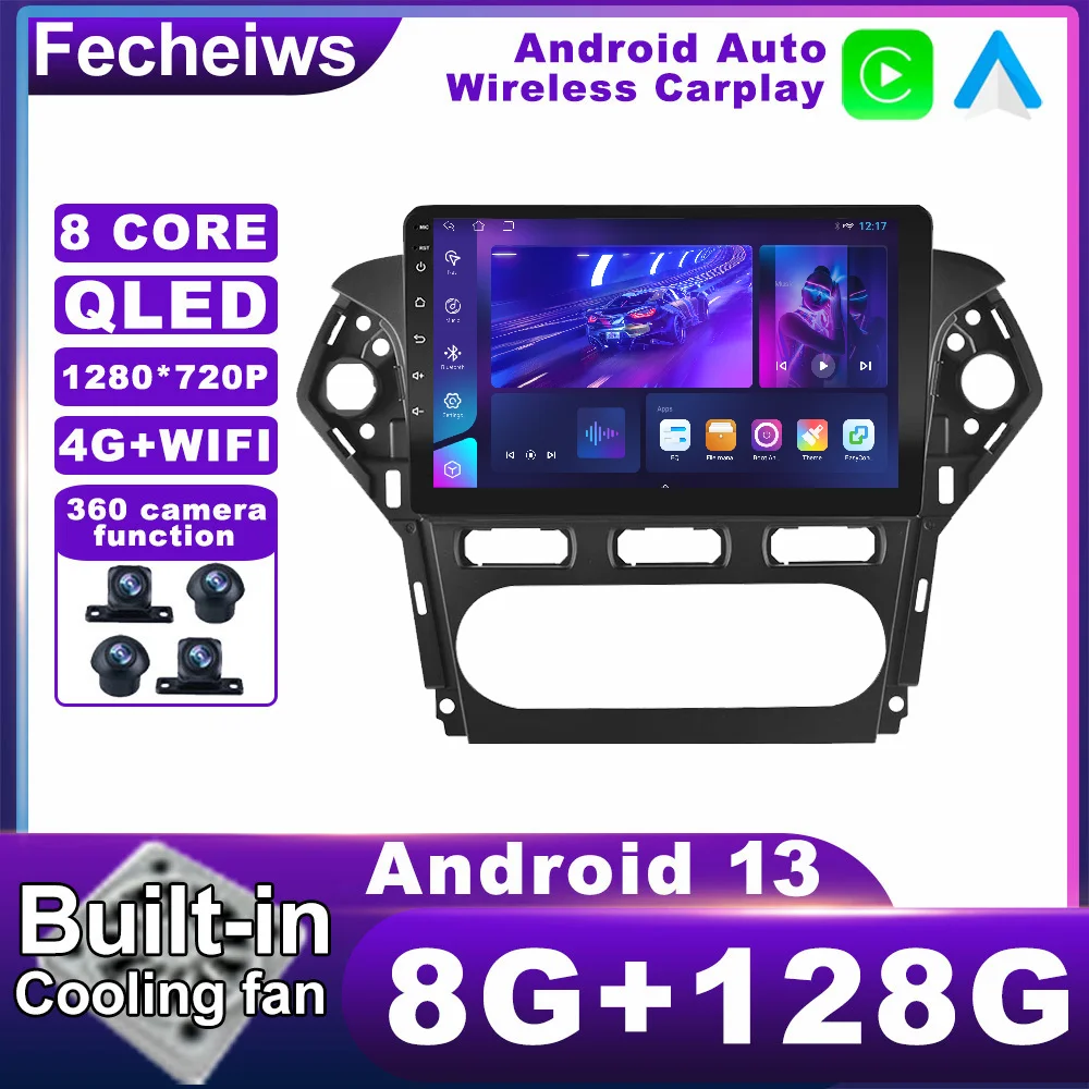 

10.1 Inch Android 13 For Ford Mondeo 2010 - 2014 Car Radio No 2din ADAS Multimedia 4G LTE Autoradio DSP RDS Video QLED AHD BT