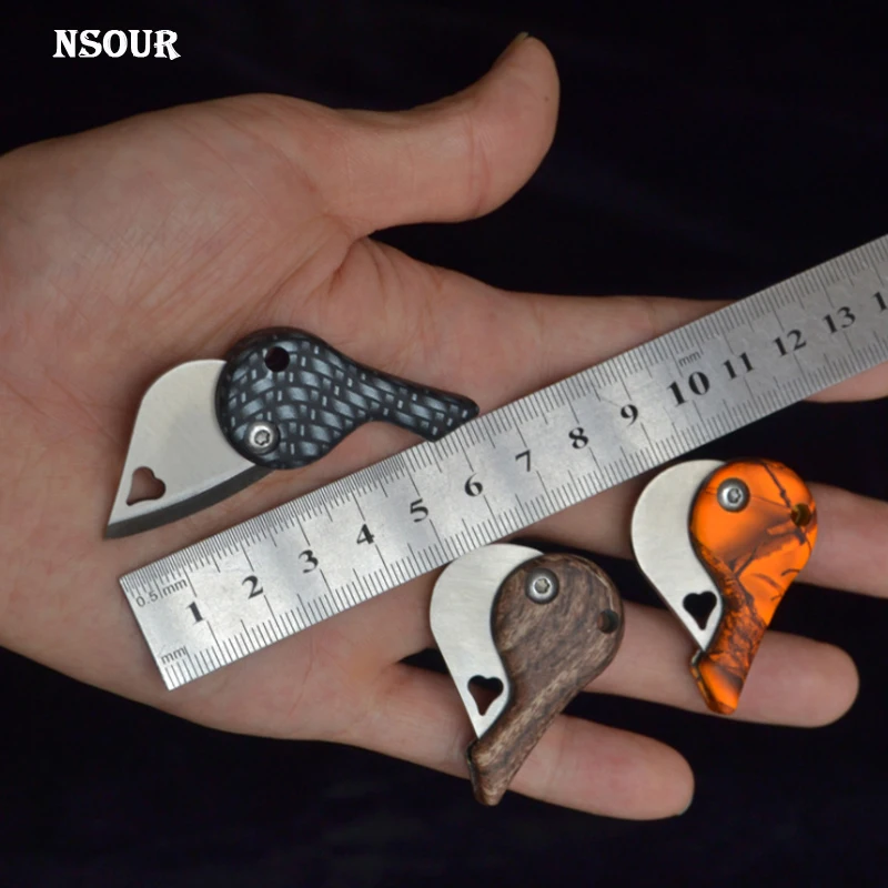 Новый креативный мини-нож в форме сердца мини складной нож маленький с ключом