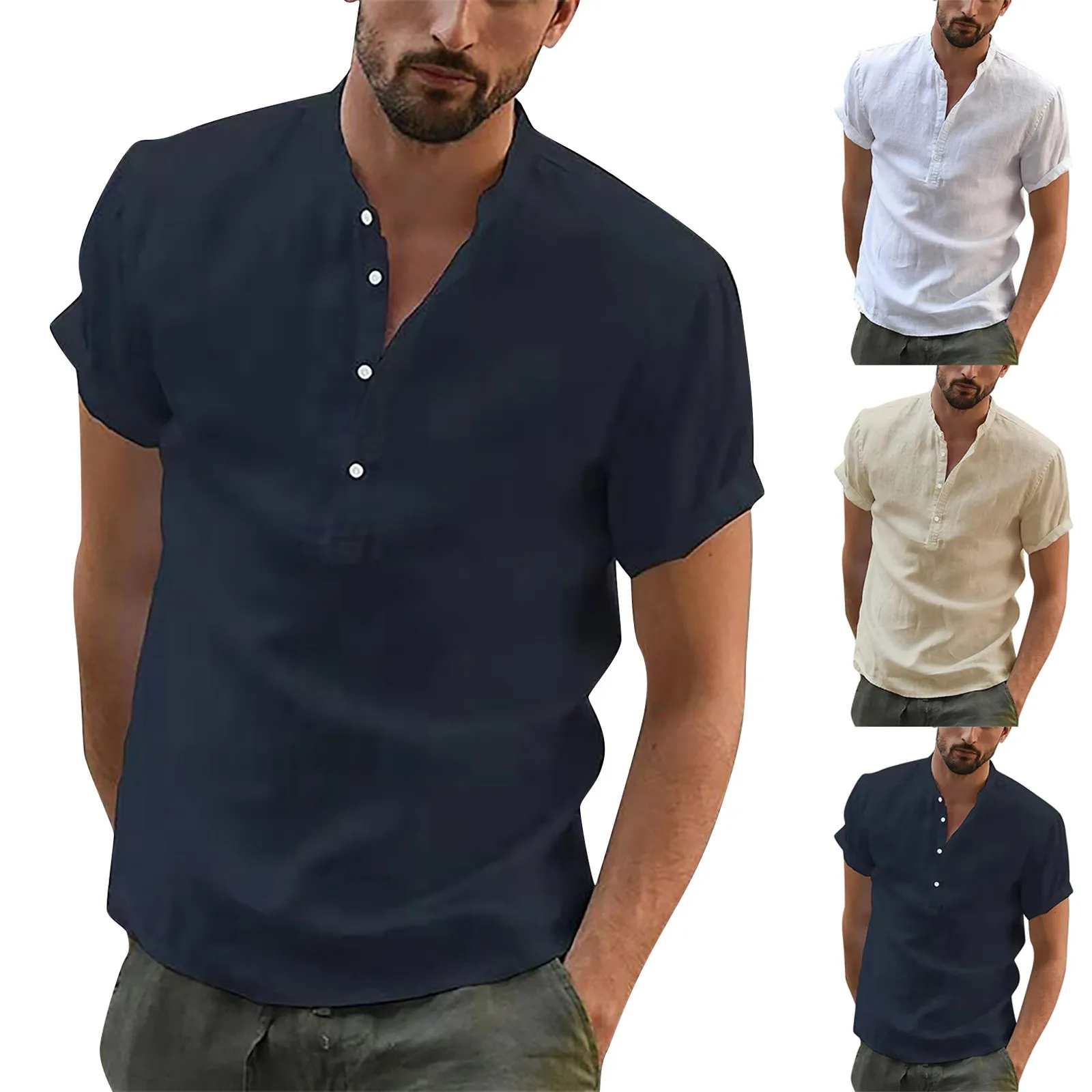 

Футболка мужская из хлопка и льна, удобная дизайнерская рубашка, Элегантная футболка оверсайз, однотонная, лето 2022