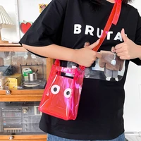 funny purse for girls clear jelly shoulder bag eyes cartoon crossbody bags for women pvc handbags and purses harajuku small tote