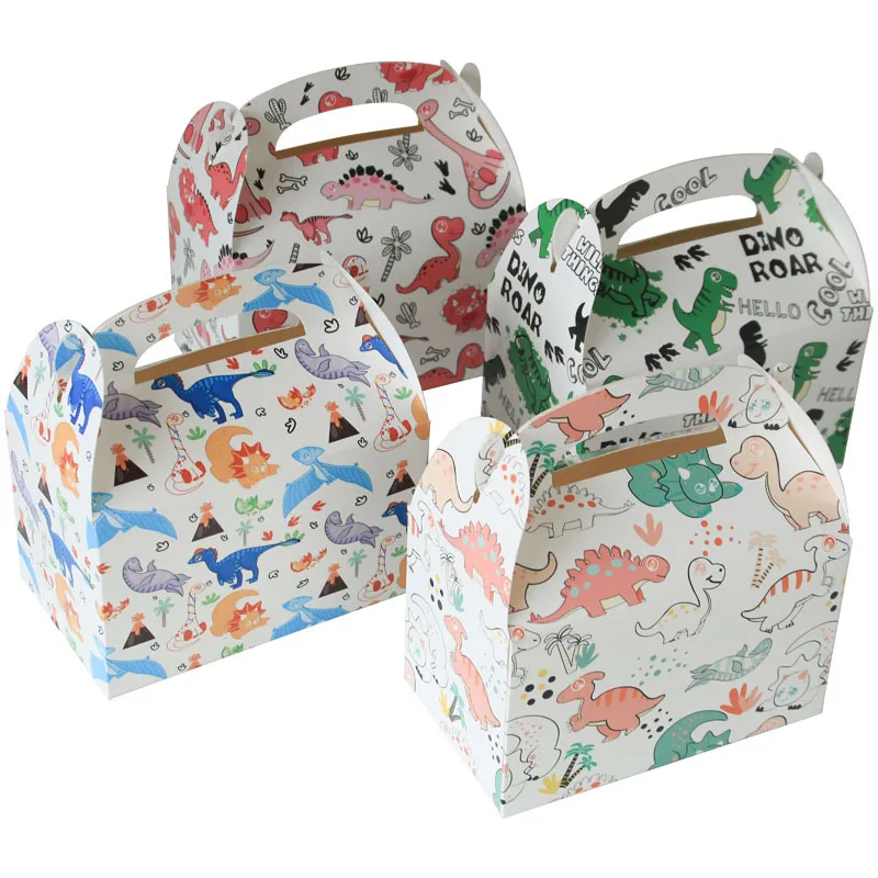 Bag Dinosaur Popcorn Candy Food Box Treat Kids Birthday Gift Box Bag For Festival Party Decoration