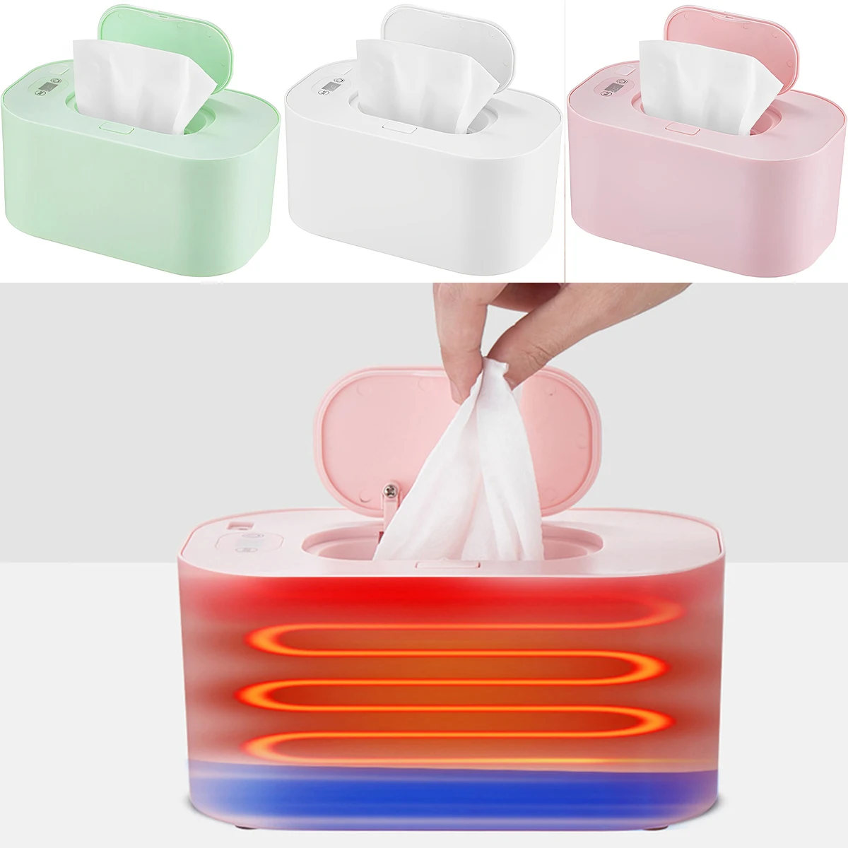 

Регулируемые детские салфетки с USB-портом, 40-60 °C