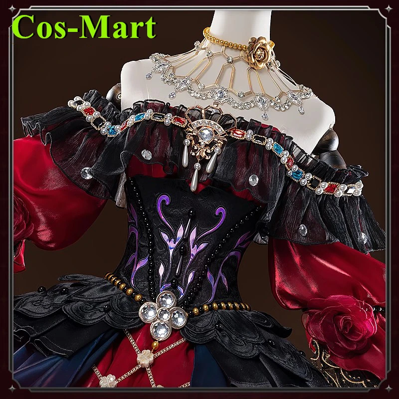 Cos-Mart Identity V Mary Bloody Queen Madame Red Superintendent Косплей Костюм Прекрасное Платье Ролевая Игра