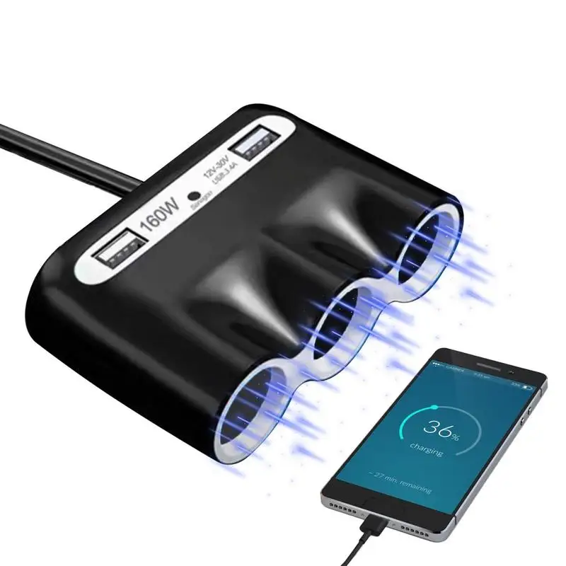 

Phone Car Charger Cellphone Automobile Chargers Car Lighter Charger Solid Interface Fast Charging Car Charger Cell Phone