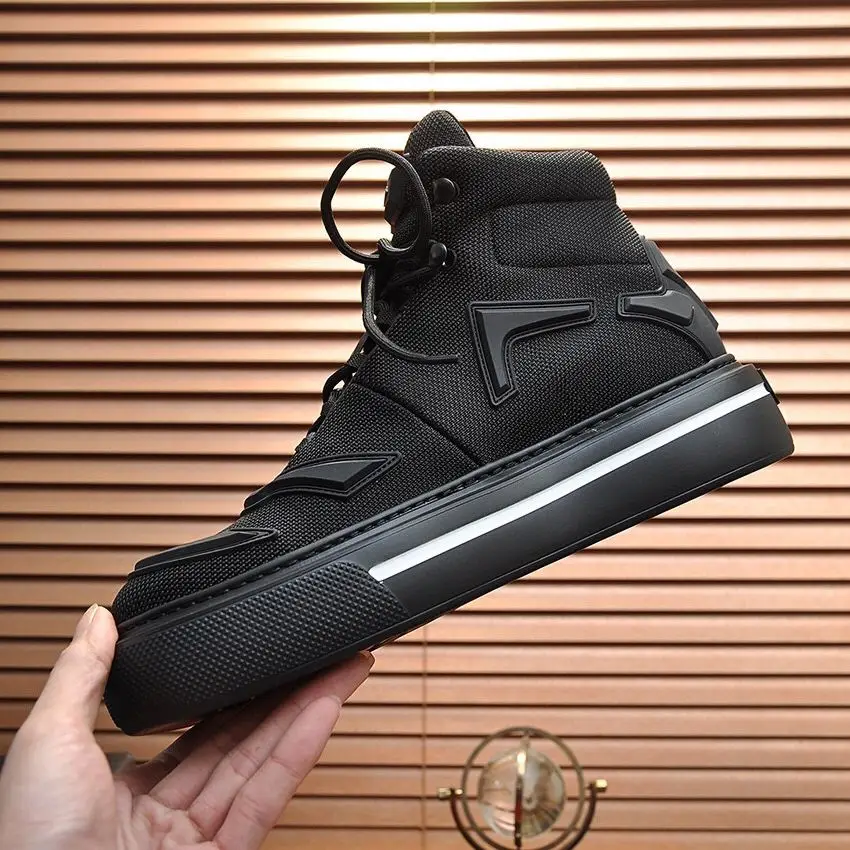 

New Arrival Classic Brand Real Leather Men's High Flats Casual Fashion Sneakers Designer Shoes qh2203