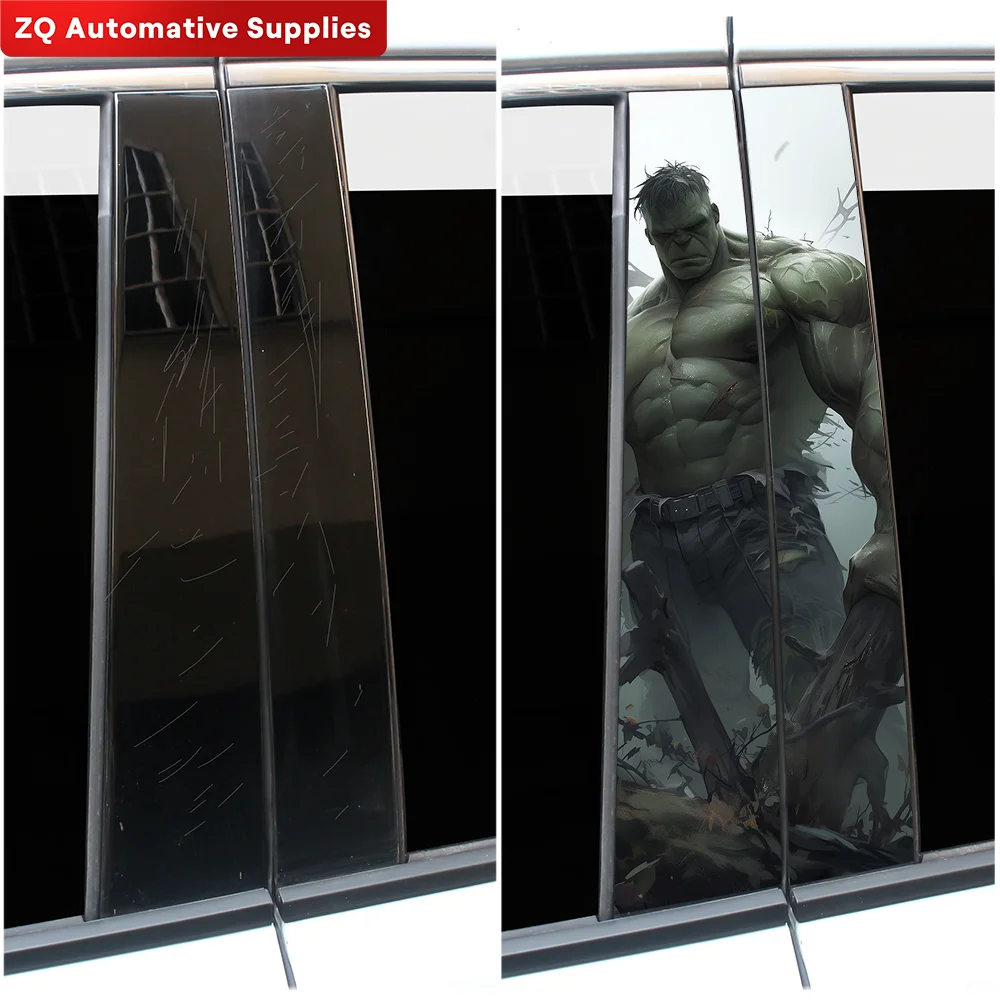 Зеленая пленка Халк Аниме Автомобильная наклейка авто B-pillar мультяшный Забавный