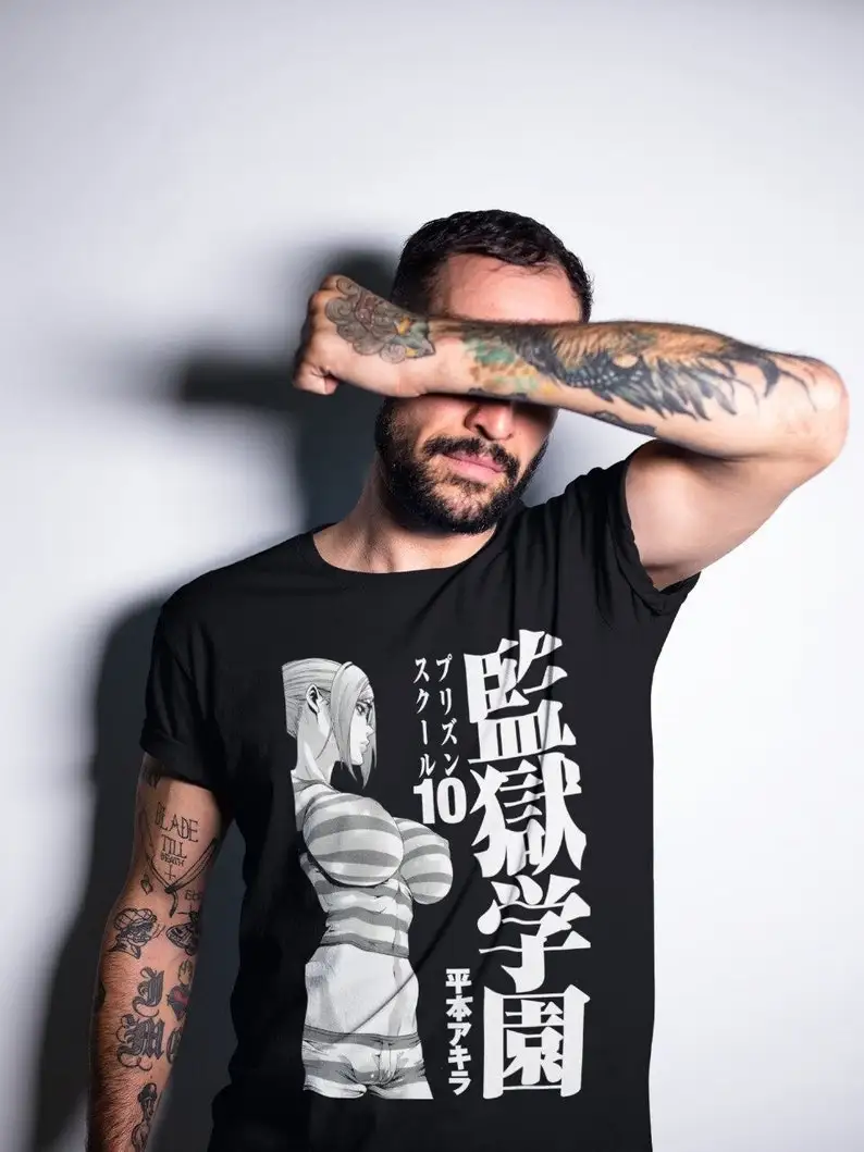 Футболка унисекс из аниме Школа тюрьмы футболка в стиле медико Манга вайфу