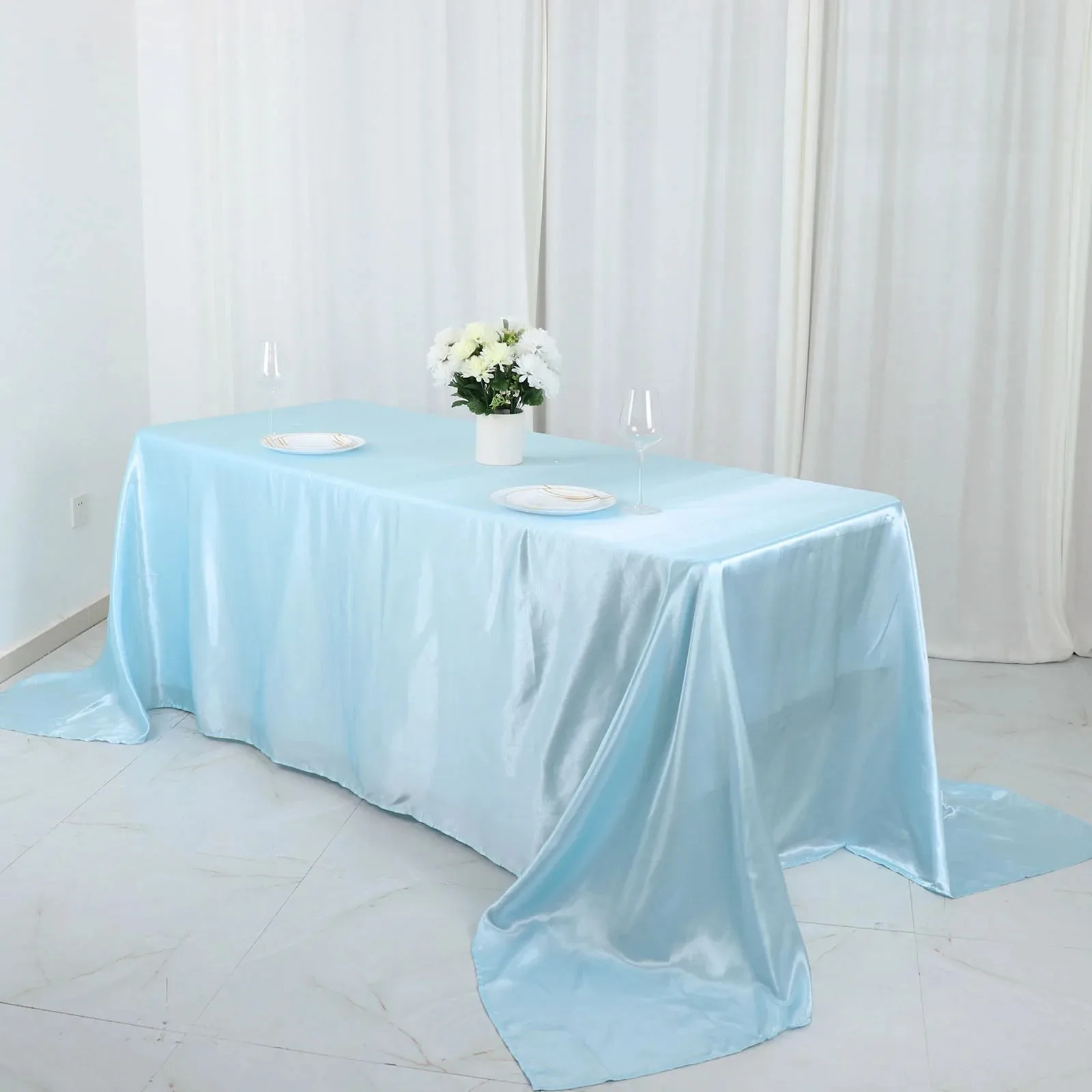 

1pcs Satin Table Cloth Table Topper Overlay Table Cover Tablecloth For Birthday Wedding Banquet Hotel Festival Party Decoration