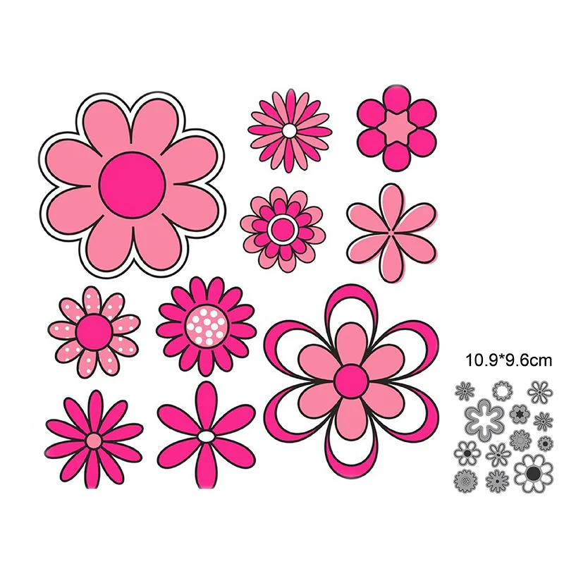 

Flower Set Metal Stencil Mold Cutting Dies Decoration Scrapbook Die Cuts Album Paper Craft Embossing DIY Card Crafts
