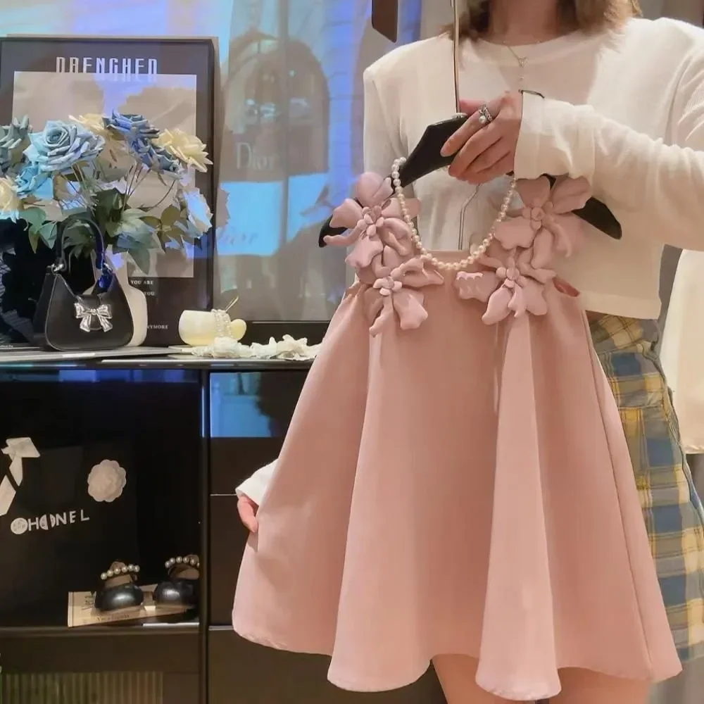 Платье для девочек с цветочным декором корейская версия однотонные платья