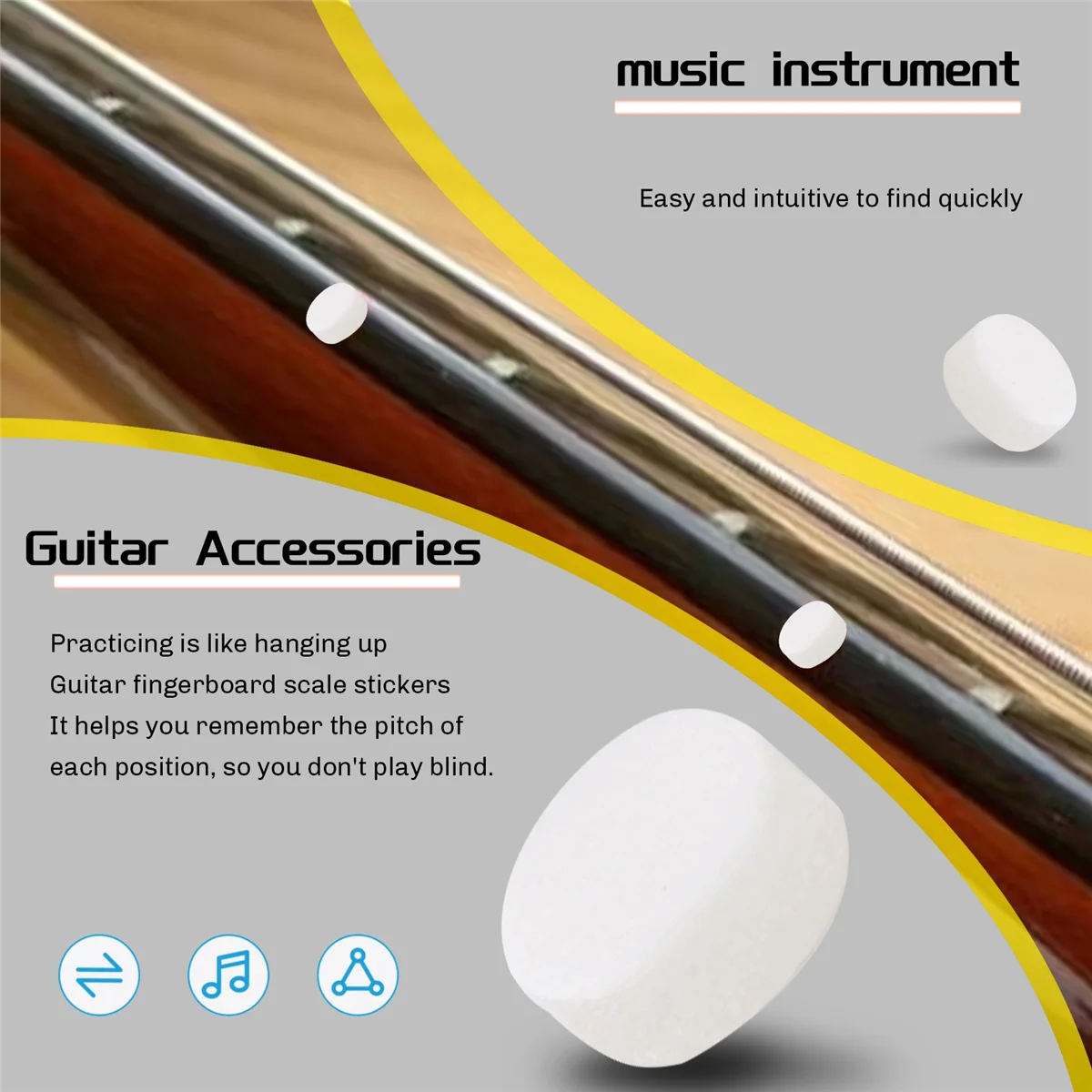 100 шт. инкрустация грифом гитары гриф боковая точка светящийся материал диаметр 6