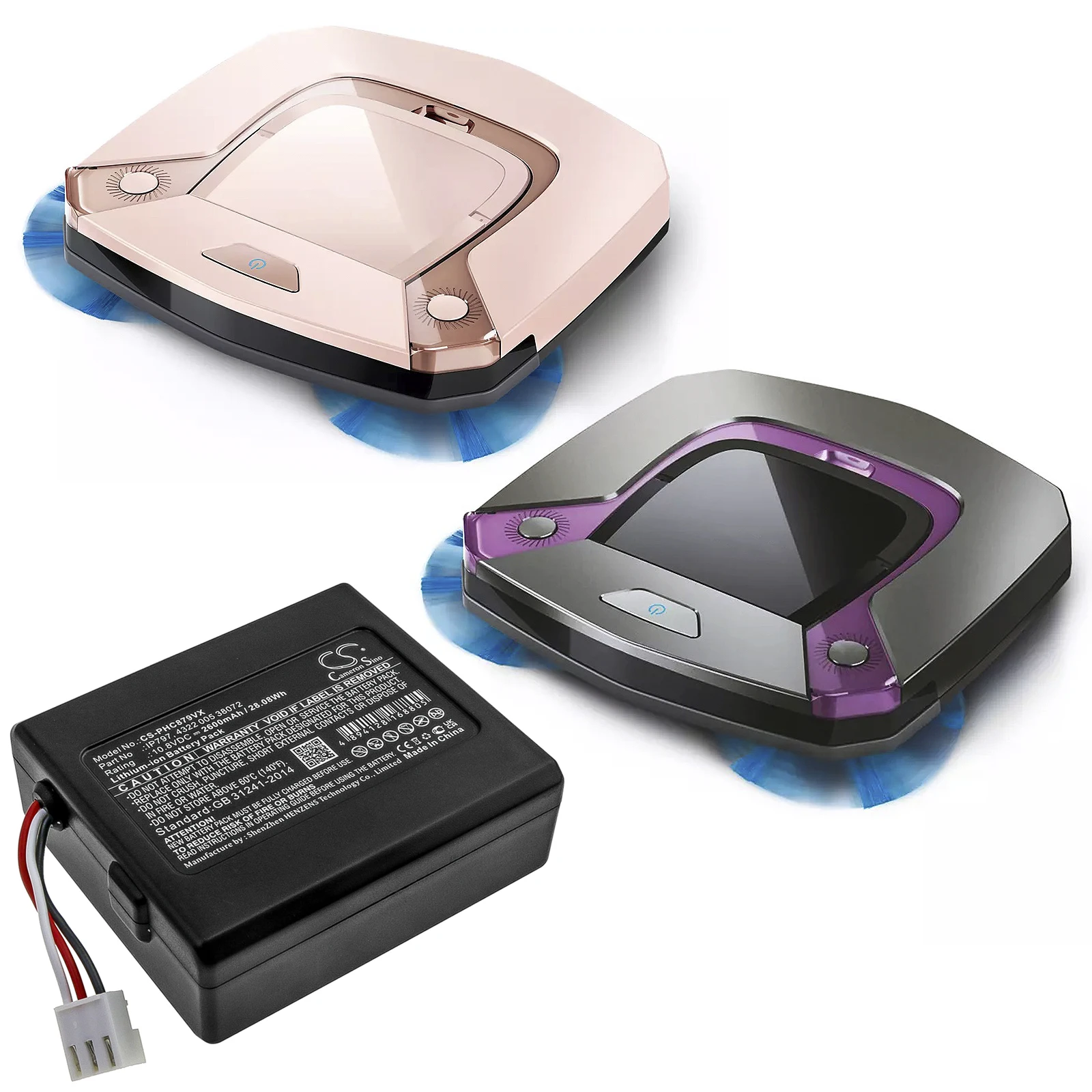 Вакуумный аккумулятор 2600 мАч для Philips 4322 005 38072 IP797 FC8794 FC8792 FC8007/01 81 FC8008 FC8795 FC8796 FC8782