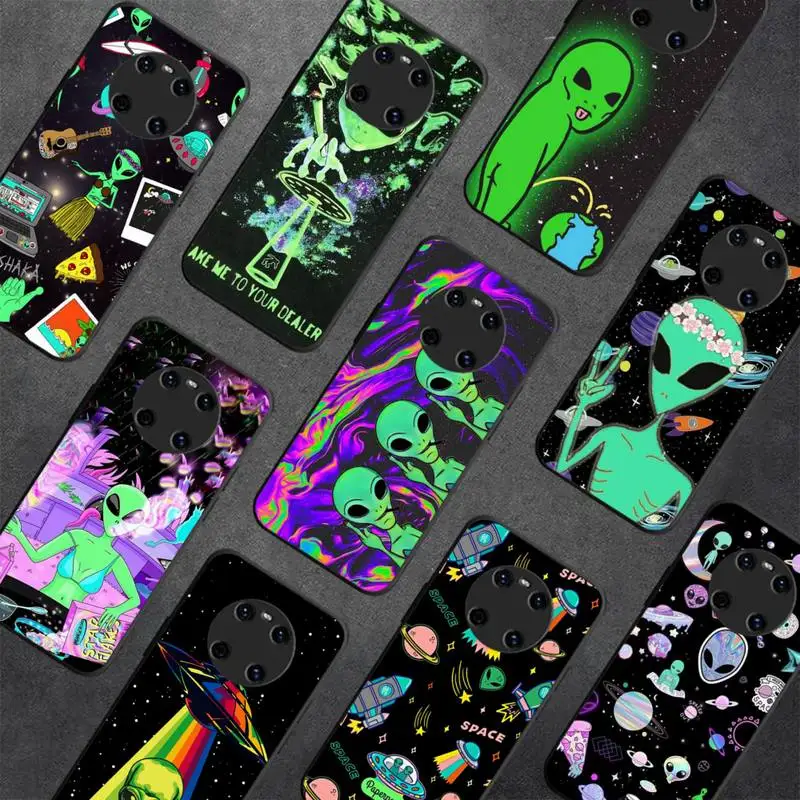 

Aesthetics Cute Cartoon alien space Phone Case For Huawei Y5 Y62019 Y52018 Y92019 funda case for 9prime2019