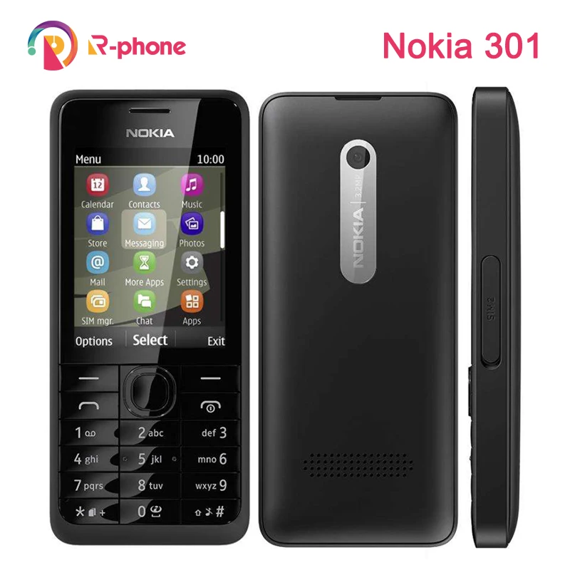 NOKIA 301 оригинальный мобильный телефон отремонтированный 3MP 2 4 дюйма одна двойная