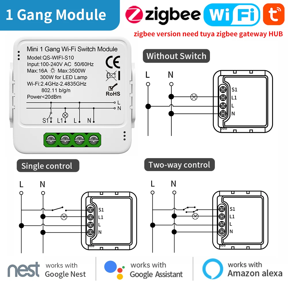 

Переключатель TNCE Tuya WiFi Zigbee для штор