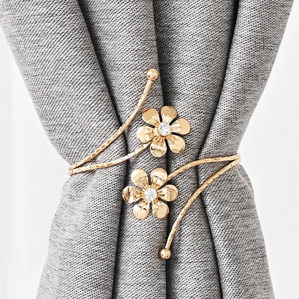 

2 Pcs Curtain Ring Elegant Buckle Tie Backs Home Decoration Buckles Middle Eastern Accessories Alloy Flower Tiebacks