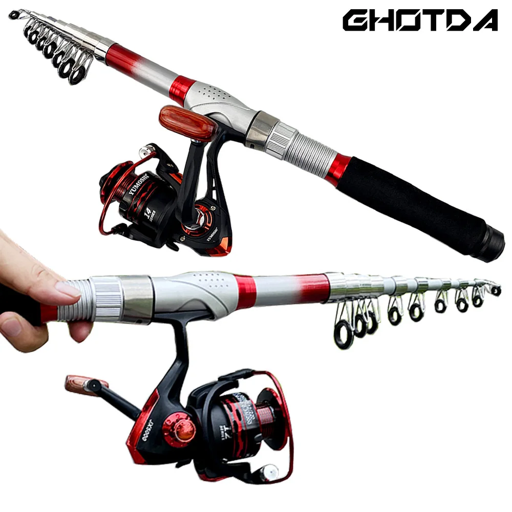 

ultra-hard portable rod 1.8m - 3.6m Hard Pole For Catch Giant Fish Telescopic Travel Spinning Boat Rod Carp Fishing Supplies
