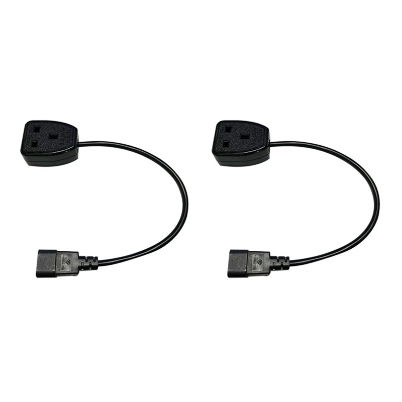 

2X IEC320 C14 To UK BS1363A Outlet Socket,IEC C14 Male Plug To UK 3Pin Female Socket Power Adapter Cable(0.)