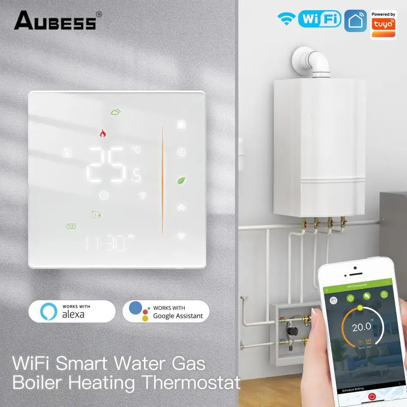 

Smart Tuya WiFi Thermostat Temperature Controller Water Electric Warm Floor Heating Water Gas Boiler Works With Echo Google Home