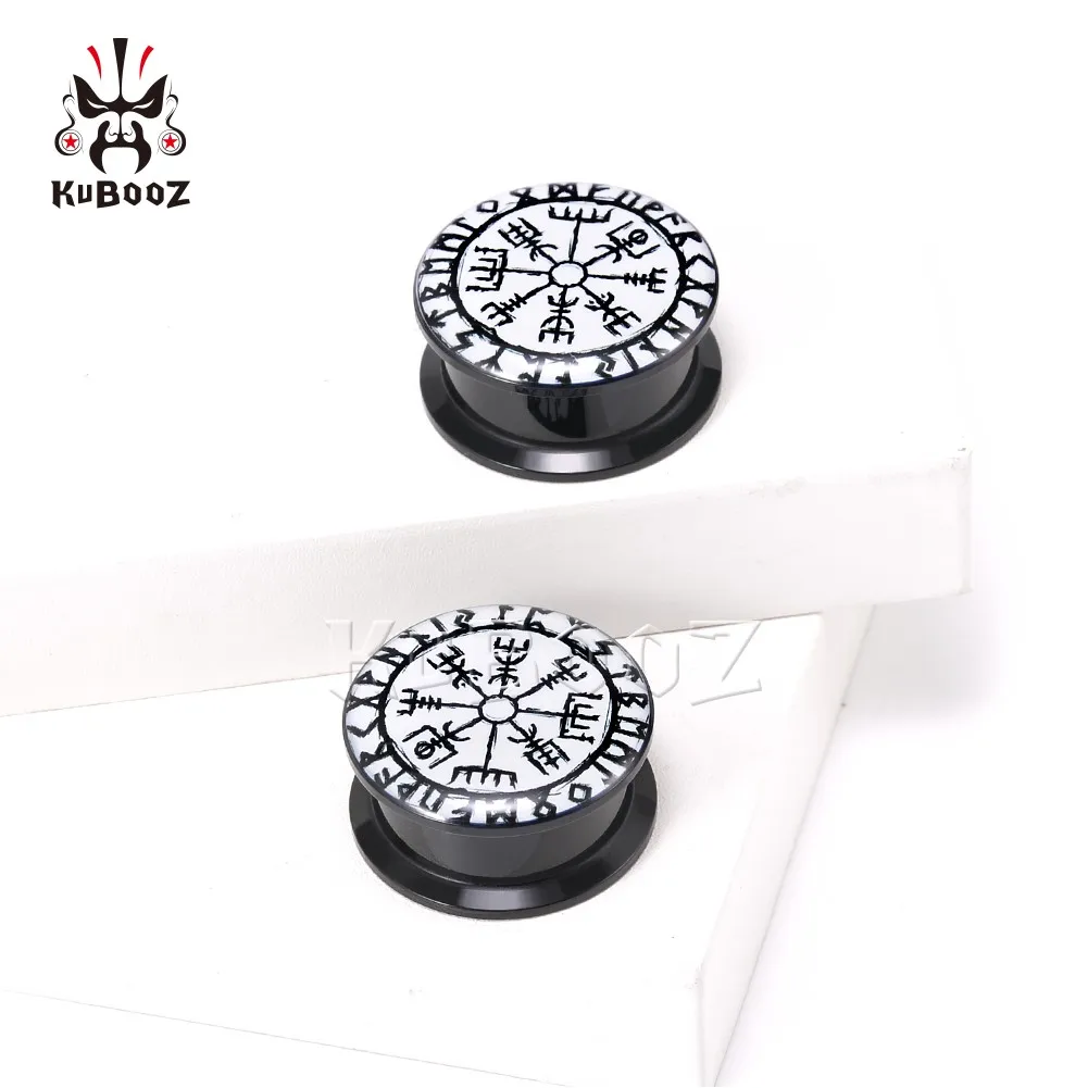 Уникальные Акриловые круглые таинственные узоры KUBOOZ туннели Для Пирсинга Ушей