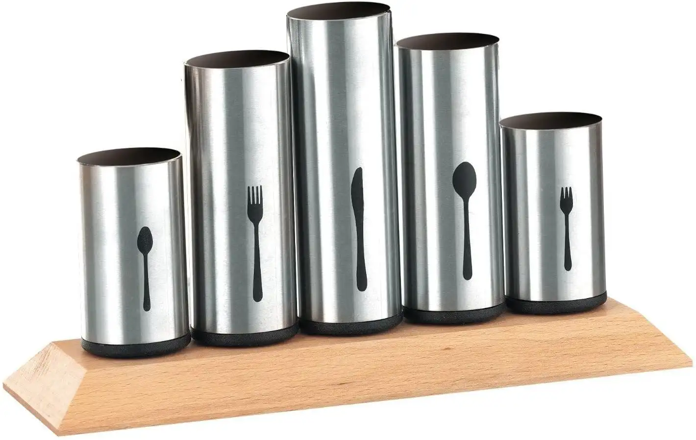 

188 Stainless Steel Flatware Organizer Holder Caddy With Wood