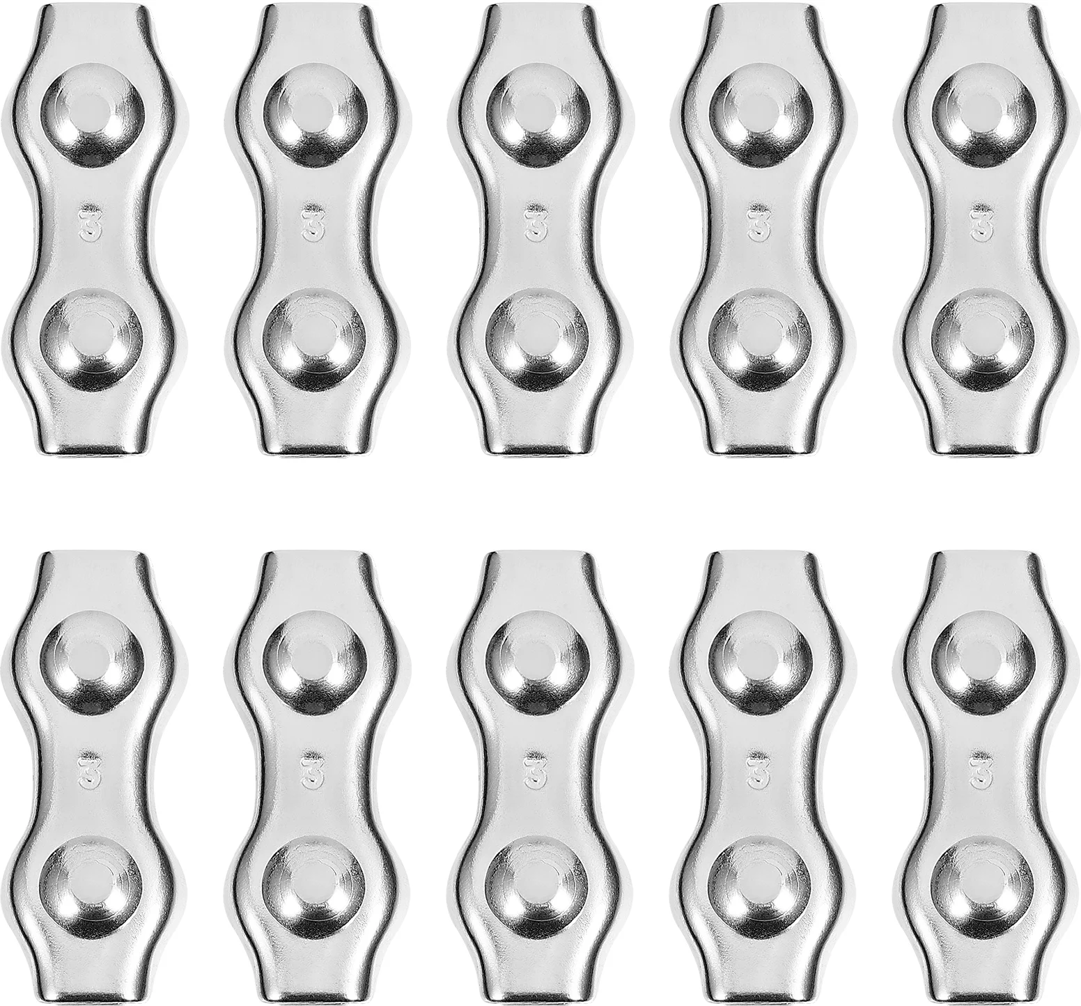 

Cable Clamps Heavy Duty Duplex Bolt Clips Connectors Jumper Steel Wire Line Stainless Rope