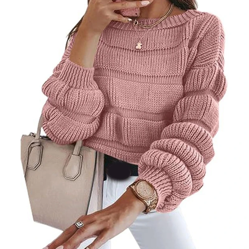 

Пуловеры с пышными рукавами, повседневная свободная уличная одежда, трикотаж с длинными рукавами