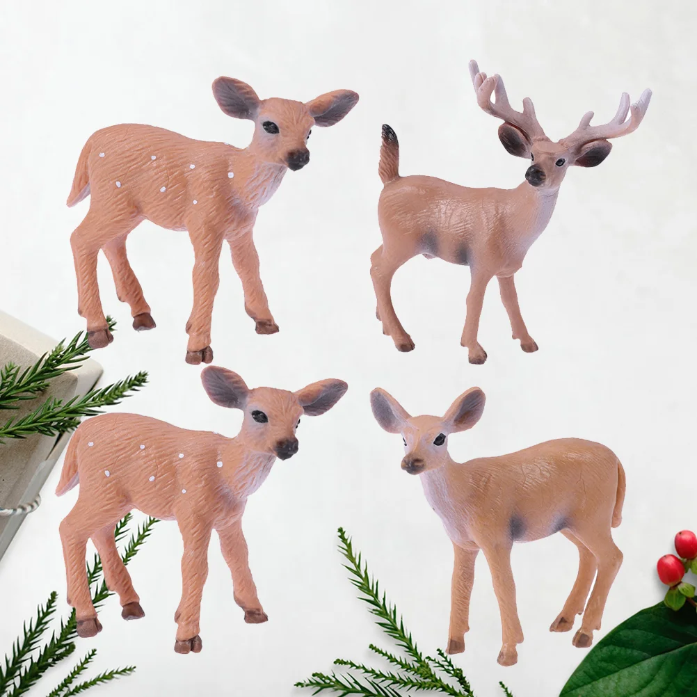 

Deer Christmas Reindeer Figurine Figurinesmini Animal Woodland Decorations Toy Decoration Crafts Ornaments Table Decor Toys