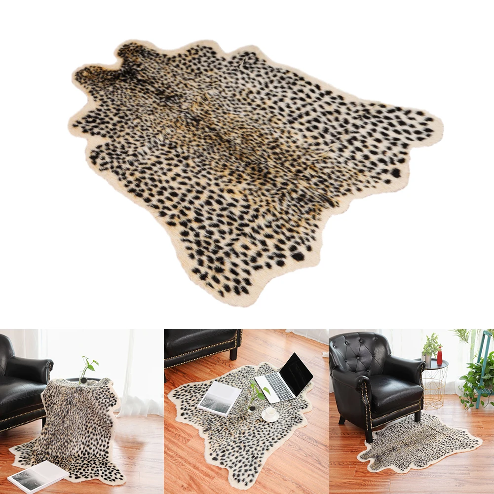 

Mat Carpet Large Kitchen Fashion Non-Slip Artificial Fur Soft Rugs Animal Print Living Room Simulation Home Leopard