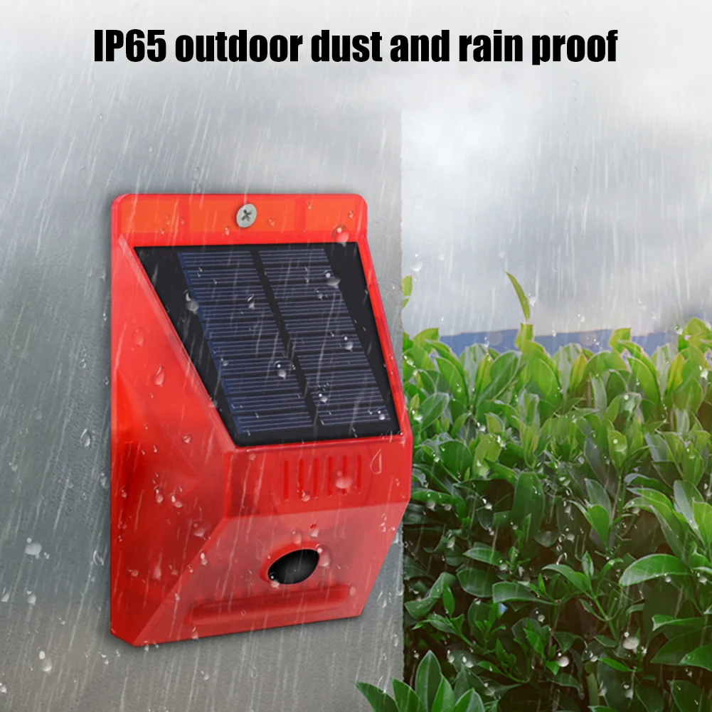 

Solar Infrared Motion Sensor Detector Lamp Automatically Loud Strobe Alarm Light for Household Outdoor Courtyard Ornament