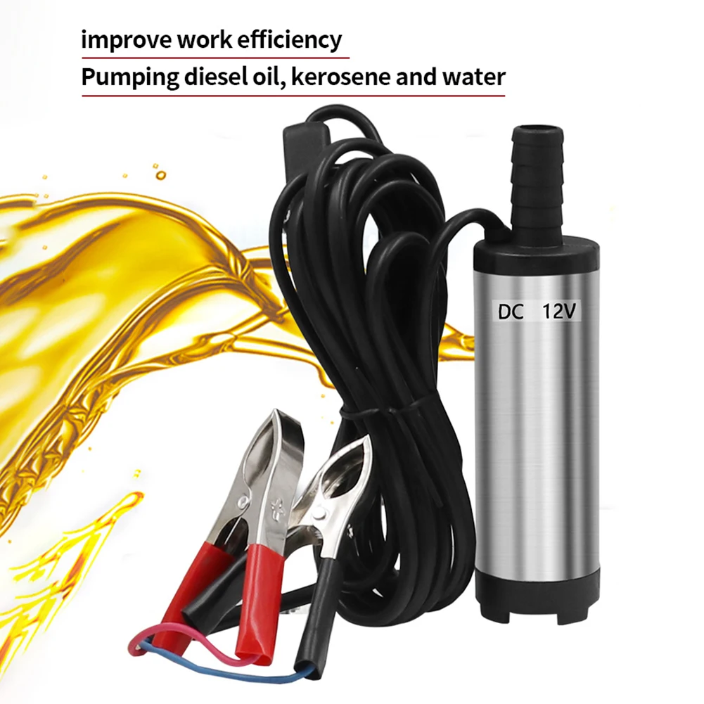

Portable Mini 12V DC Electric Submersible Pump For Pumping Diesel Oil Water Stainless Steel Shell 12L/min Fuel Transfer Pump