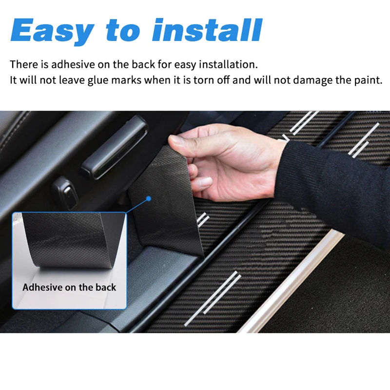 Автомобильные аксессуары защитные наклейки на пороги из углеродного волокна для