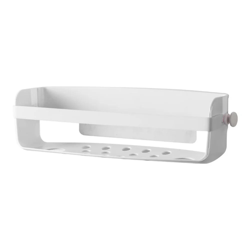 

1 Pc Drilling Bathroom Rack Practical Wall-mounted Storage Rack (White)