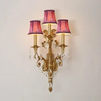 free shipping copper european style brass lamp wall light w36cm h70cm 100 copper indoor lighting classical vintage wall sconce
