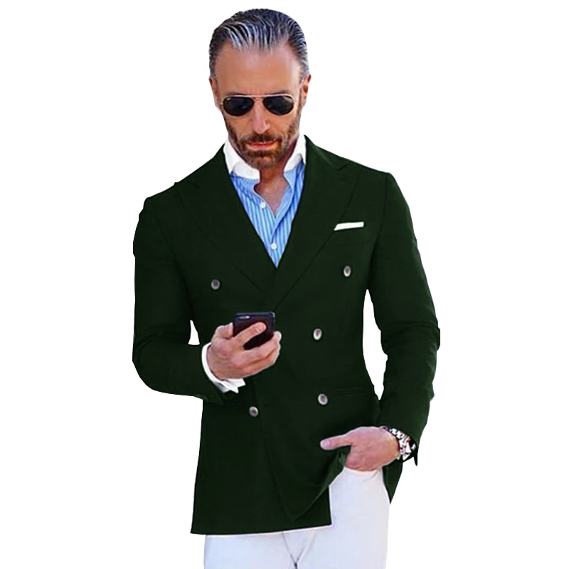 Men's Suit Wedding Groom Tuxedo Men's Blazer Clothes Double Breasted Jacket Formal Business Tops costume homme