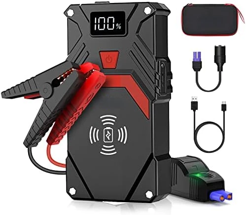 

Jump Starter, 2500A Peak 12V Auto Booster Pack Jump Box(Up to All Gas or 8.0L Diesel Engine, 50 Times) Jump Starter with 10W Wi
