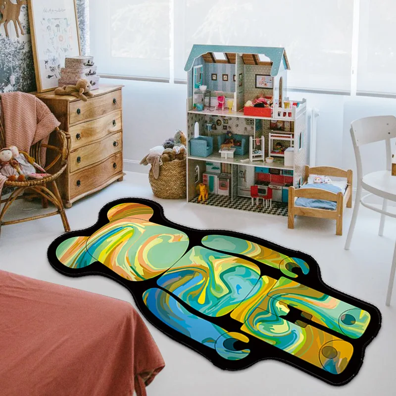 

6Size 2023 New Cartoon Pattern Floor Mat Net Red Light Luxury Trend Decorative Print Carpet Cute Cartoon Carpet Home Decor LE909