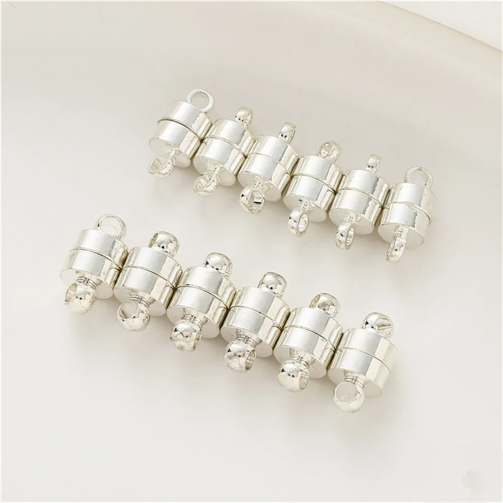 

Silver suction buckle cylindrical magnet buckle column magnetic buckle connecting closing buckle diy chain jewelry accessories