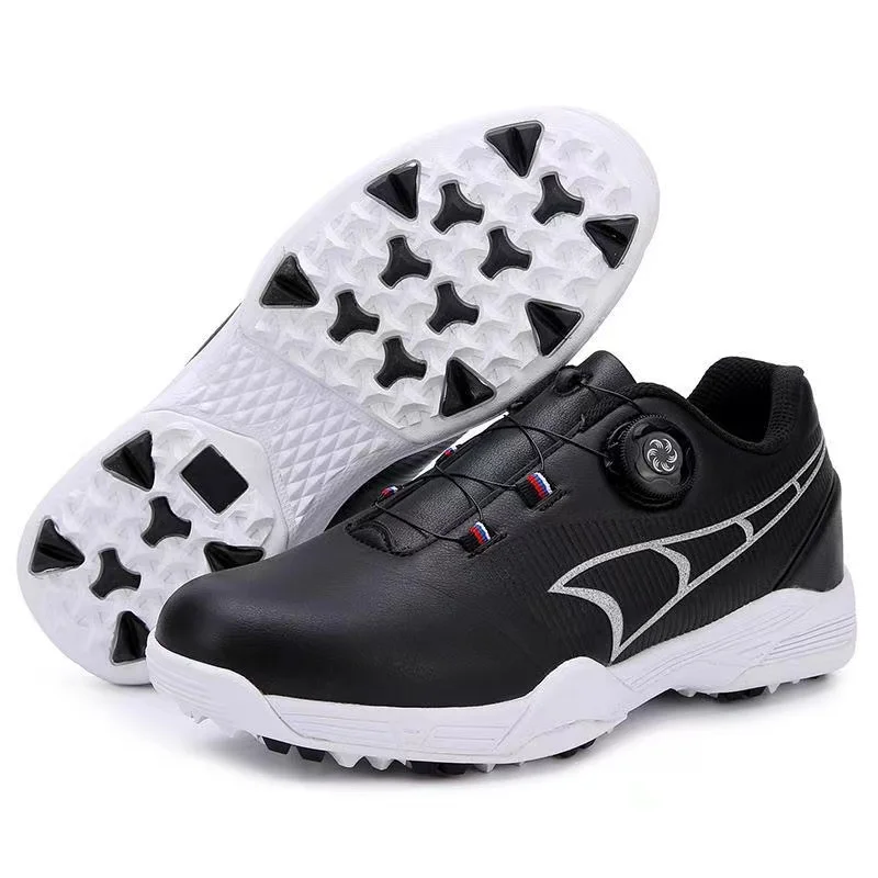 Professional Golf Shoes Men Automatic Knob Retractable Shoelace Golf Sneakers Comfortable Walking Footwears for Golfers